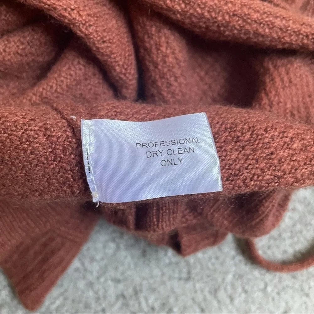 Cullen 100% Cashmere Brown Lace Up Hooded Sweater Size Medium